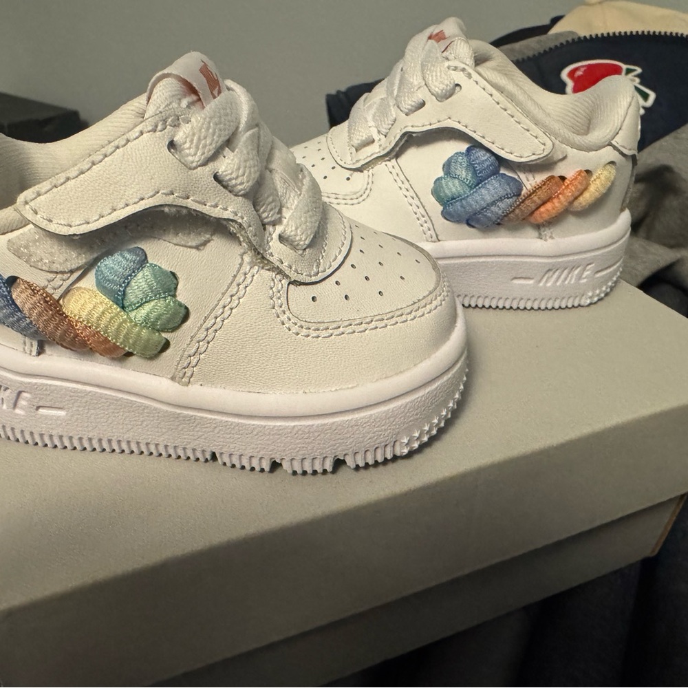 Nike Kids White Rainbow Sneakers